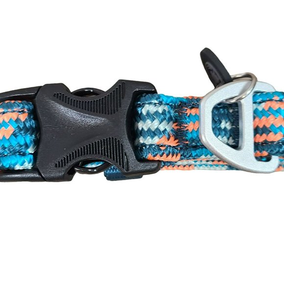 Arcadia Trail Paracord Collar Small Pet Dog 10-14" Neck Blue Orange Nylon - Picture 4 of 6